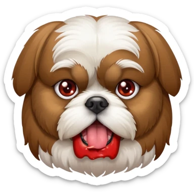 Shih Tzu dog drunk and tired sticker