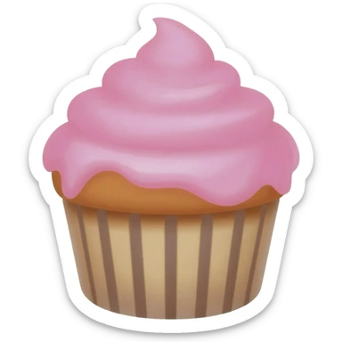 Cupcake with pink icing sticker
