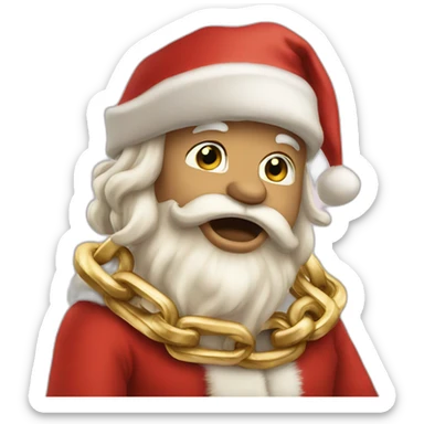 santa claus rap singing gold chain emoji sticker