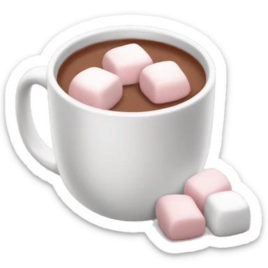 Light Pink mug of hot chocolate with marshmallows  sticker