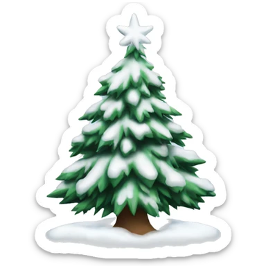 Snowy Christmas tree sticker