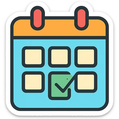 scheduled icon, modern, clean, suitable for apps sticker