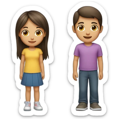 Familia 2 niñas 1 padre y 1 madre sticker