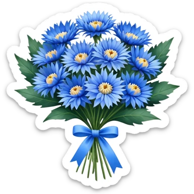 cornflower bouquet sticker