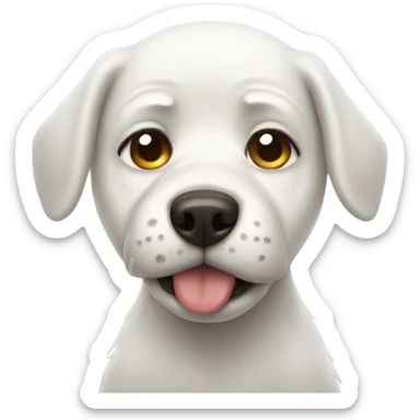 sad white dog crying  sticker