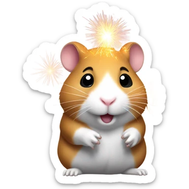 Christmas hamster with sparkler sticker