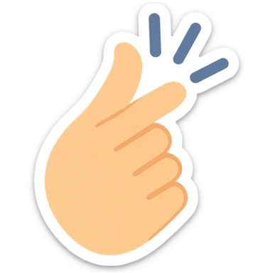 hand snapping, modern flat color icon style sticker