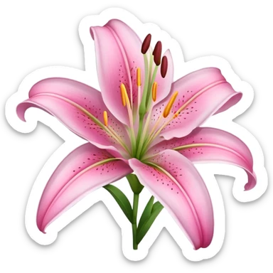 pink lily flower sticker