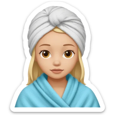 Face care girl hair covered with towel sticker