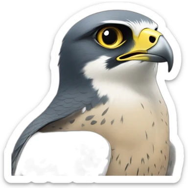 Peregrine falcon with a ppt sticker
