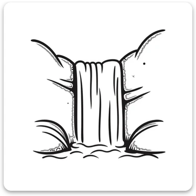 waterfall with hand drawn style, notion style doodle sticker
