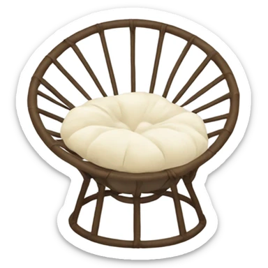 Light brown Papasan chair with cream cushion  sticker