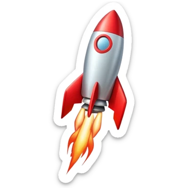 aesthetic red rocket lifting off sticker