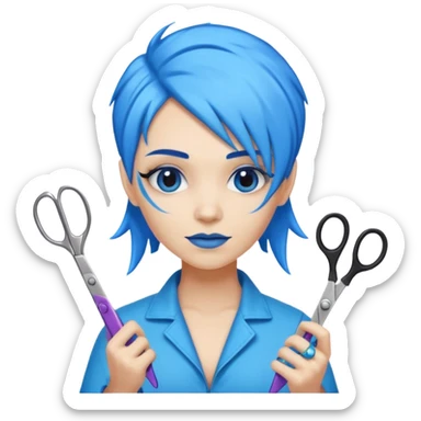 blue mutant hairdresser sticker