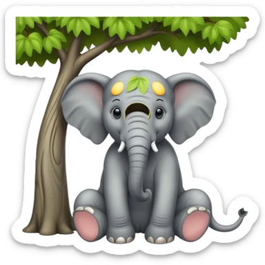 Garmi ke din, hathi ped ki chhaya me aaraam kar raha tha..." sticker