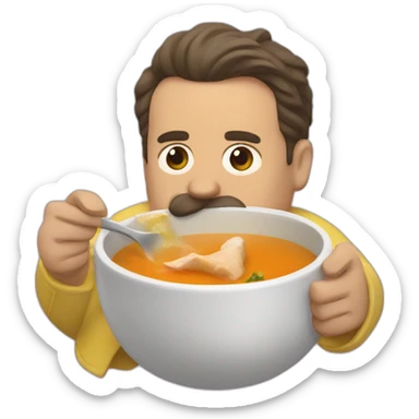 Ted lasso eating chicken soup  sticker