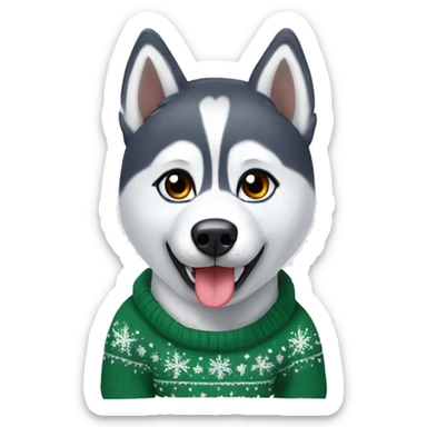Husky with christmas Pullover  sticker