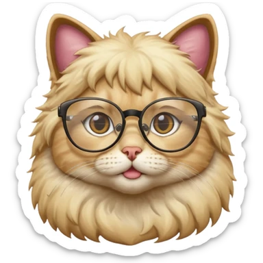 blonde cat with glasses sticker
