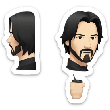 keanu-reeves-as-john-wick,cyberpunk sticker