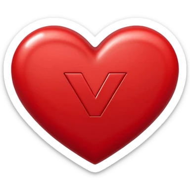 the letters M + V, in a heart sticker