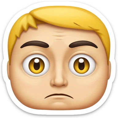 This emoji features a yellow face with large, uneven eyes looking to the side, slightly furrowed brows, and a straight, unamused mouth—conveying a skeptical, suspicious, or silently judging expression. sticker