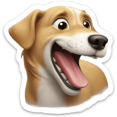Dog laughing sticker