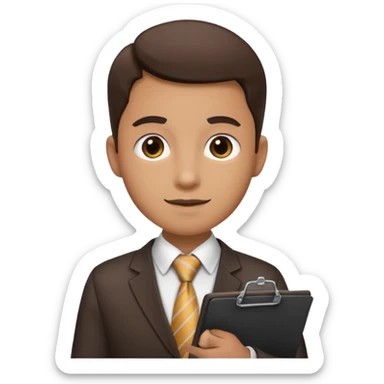 Manager + clipboard + tie, Cafe staff. sticker