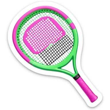 green padel racquet with pink P in the middle sticker
