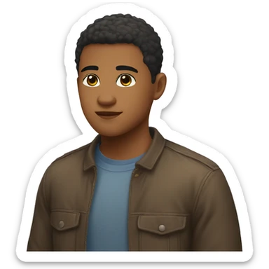 Avatar boy young 25 years old chubby short hair nice eyes sticker