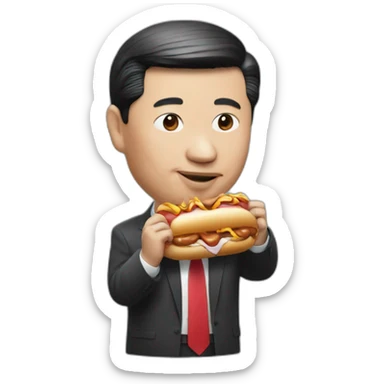 President Xi eating hotdog sticker