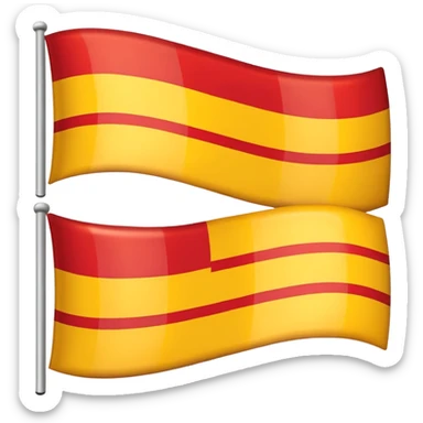 Similar to 🇮🇩 with yellow colour 50% and red colour 50% of 2 strip sticker