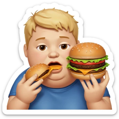 Fat Boy with burger tower sticker