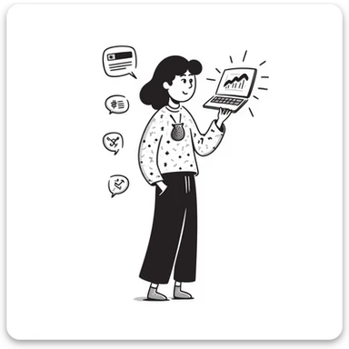 Sketch of future human with neural implants, digital aura, and floating tech interfaces sticker