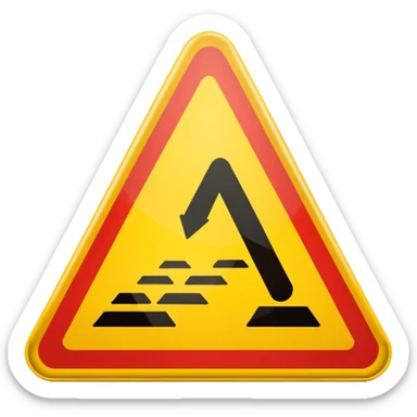slippery road sign sticker