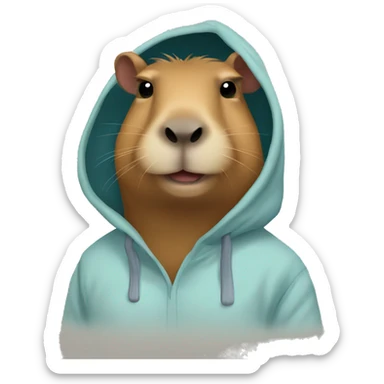 Capybara in a hoodie sticker