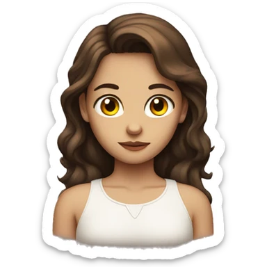 A girl with brown hair, is a half angel half demon sticker