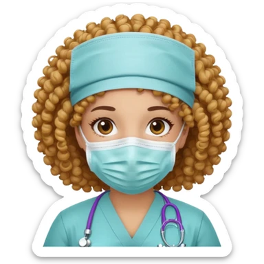 curly nurse sticker