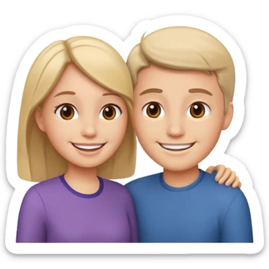 two full-length people greeting each other sticker