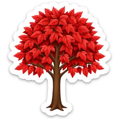 red leaves tree sticker