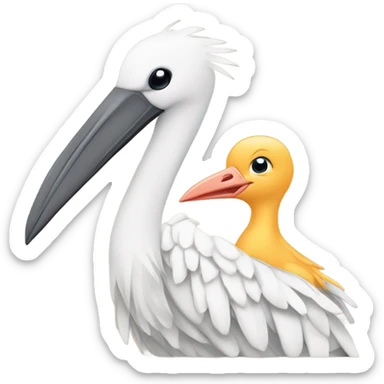 Stork with human baby sticker
