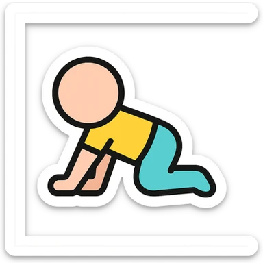 color outline icon of a person crawling sticker