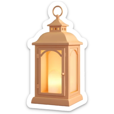 aesthetic lantern, beige, minimal, soft glow, elegant 3D look sticker