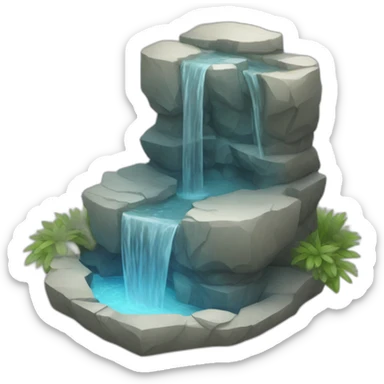 water spring with stone 2.5D sticker
