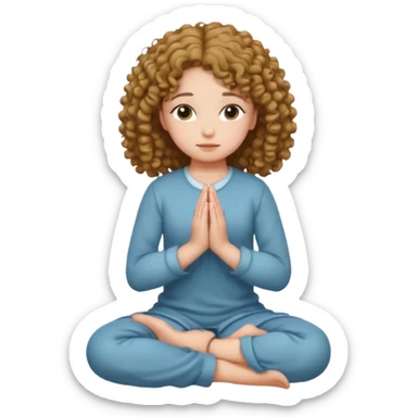 girl praying on knees curls  sticker