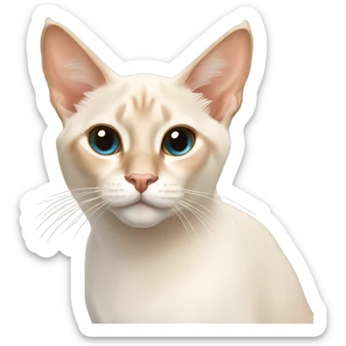 White flame point Siamese with reindeer antlers sticker