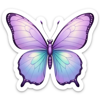 Pastel lilac iridescent butterfly sticker