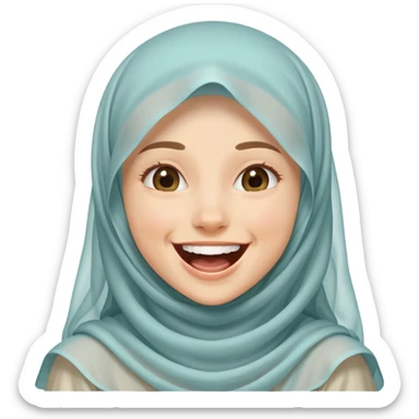 Veiled girl in a cartoon style laughing sticker
