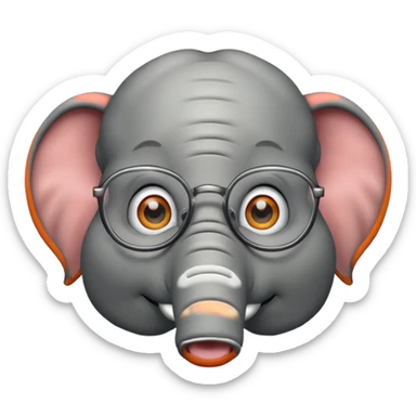 elephant wtih glasses sticker