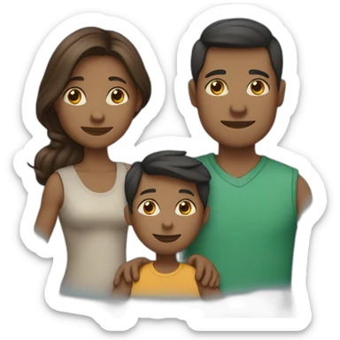 Family of 6, with 4 children, one of them a boy sticker