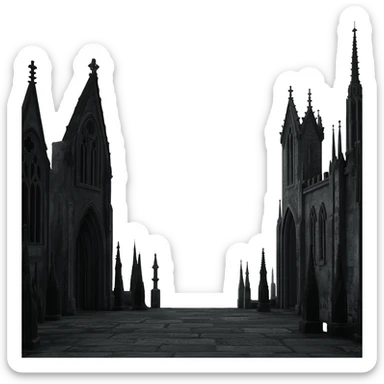Dark dull greyish gothic aesthetic scenery scene picture   sticker